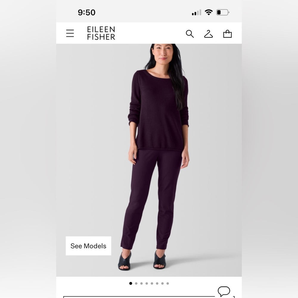 NWT Eileen Fisher pants, medium, burhundy